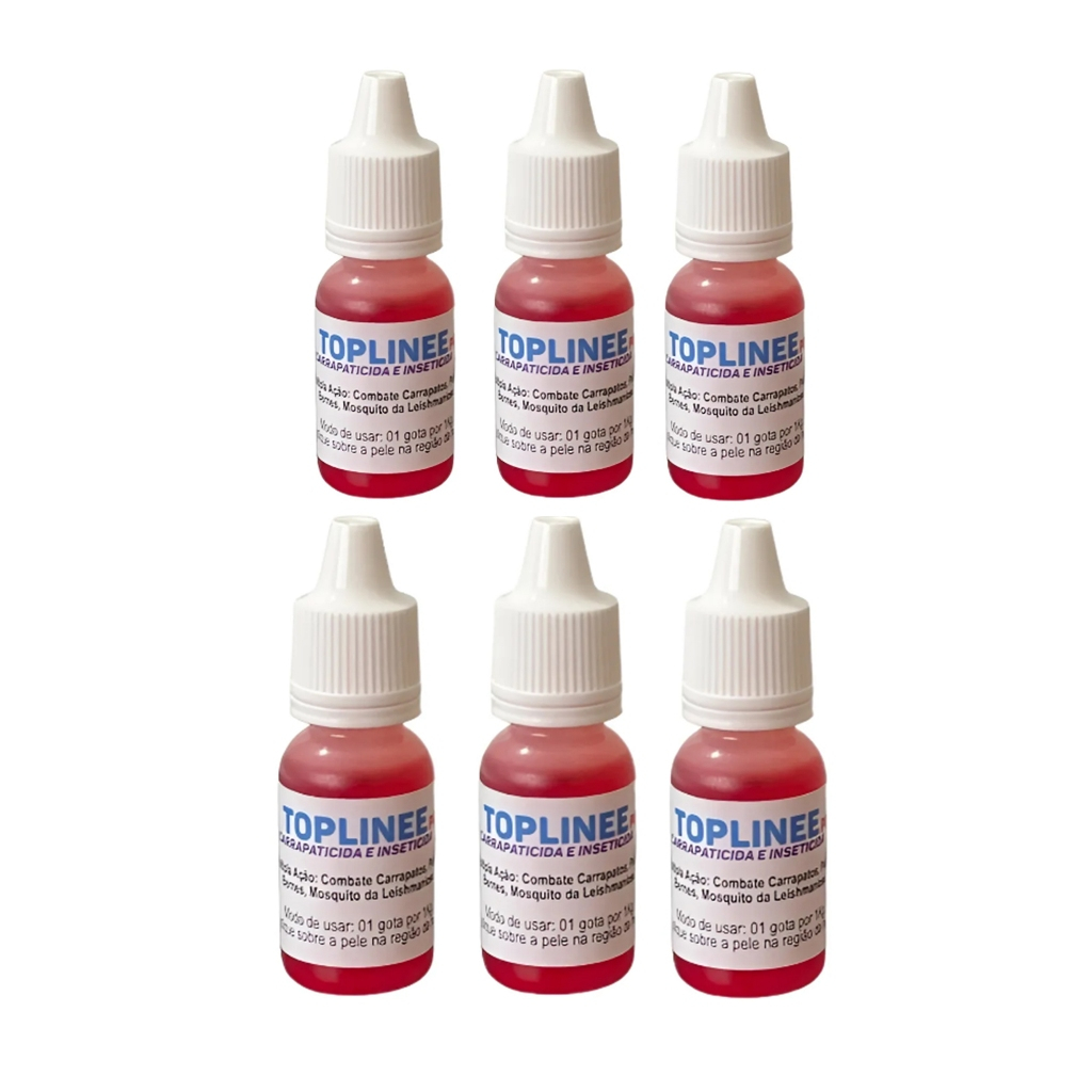 6 Topline O Melhor Antiparasitário Kit com 6 un de 10ml cada  (60ml)