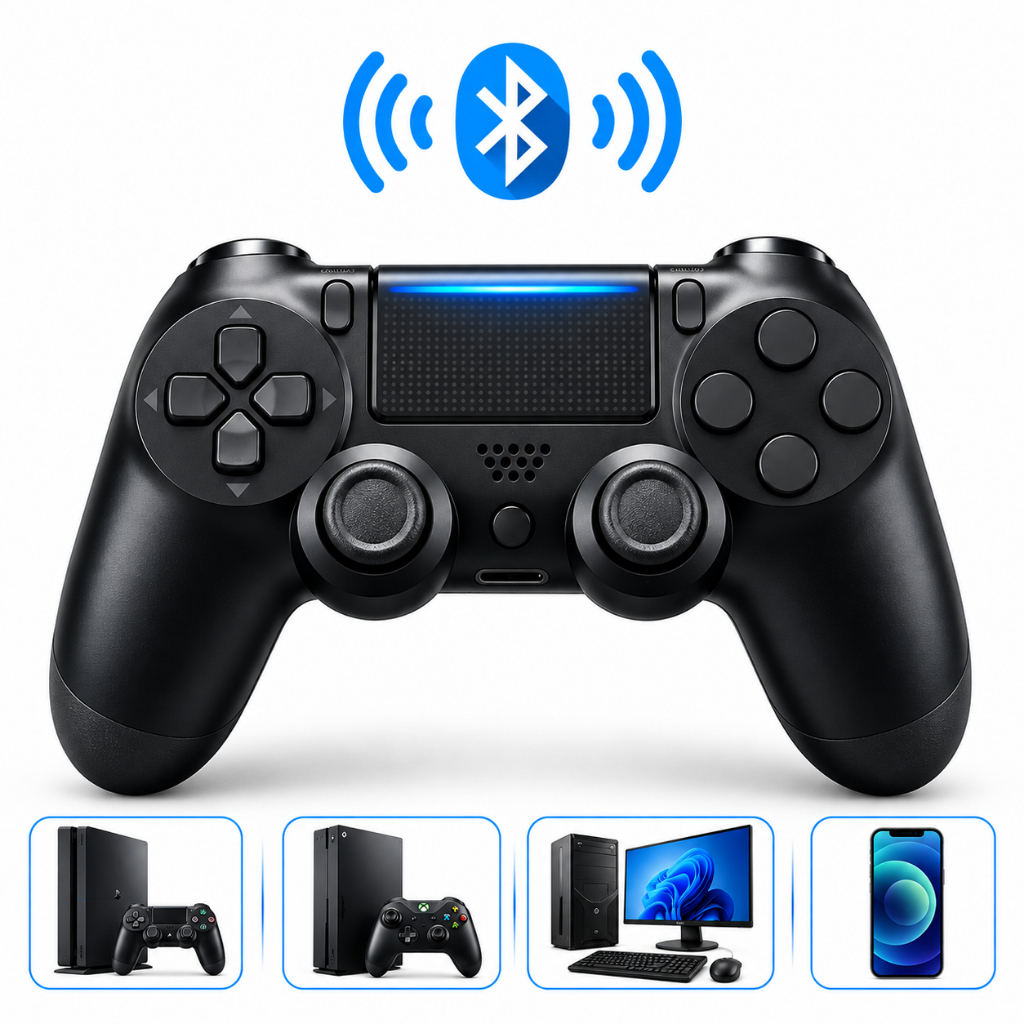 Controle joystick sem fio pc video game celular tv smartphone smart Dual vibração PS4