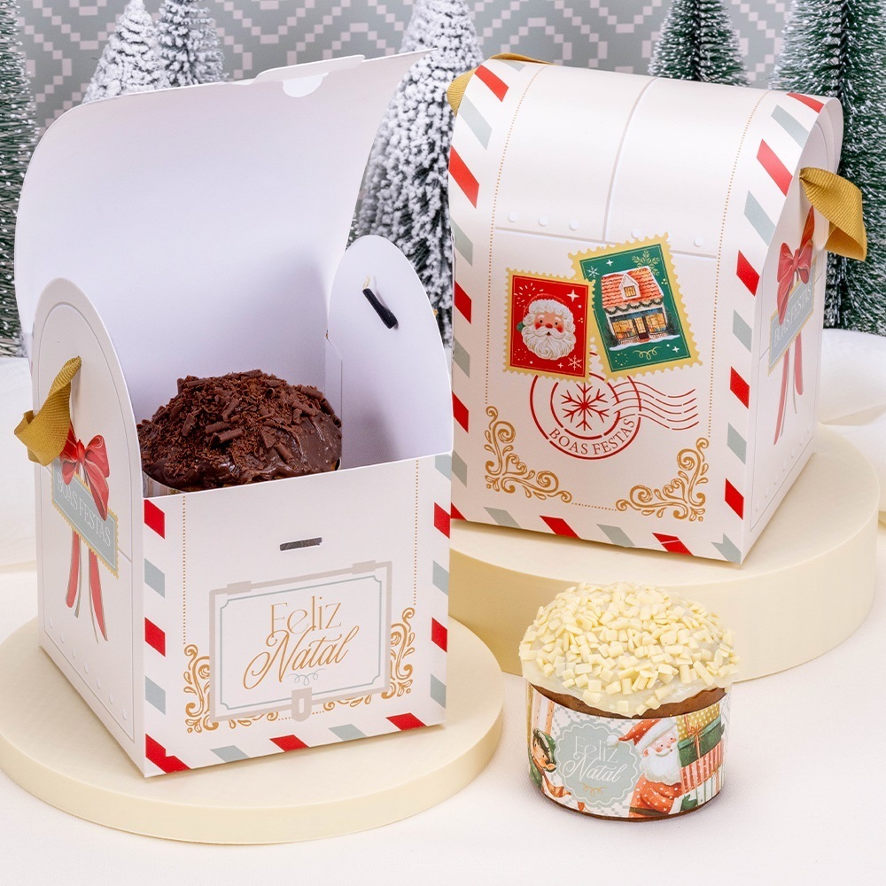 5~25 Caixa Correio Para Mini Panetone Embalagem Natal Presentes Jango Natal 2026