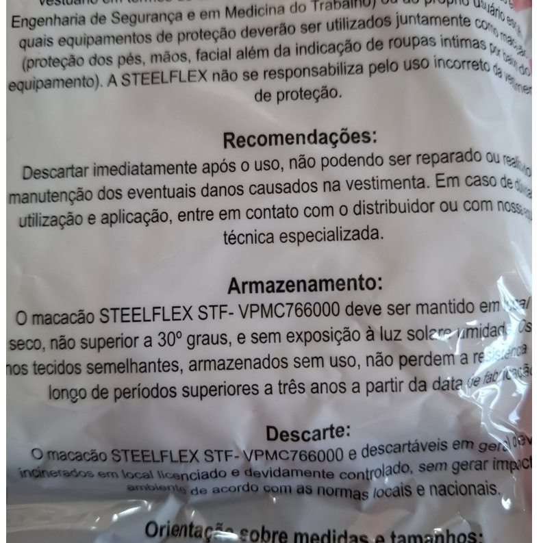Macacão De Segurança Padrão Não Tecido TNT Branco — imagem 2 de 2