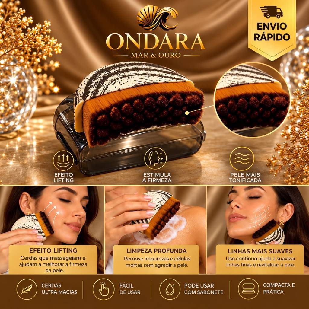 Escova Facial Manual Efeito Lifting Massageadora Limpeza Profunda Tonificante para Rosto