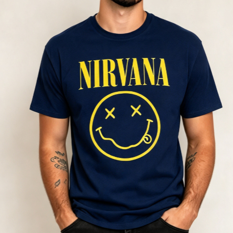 CAMISETA MASCULINA 100% ALGODÃO CLASSICA CONFORTAVEL BASICA  MUSICA ROCK NIRVANA ESTILO PREMIUM FIM DE ANO AMIGO SECRETO