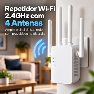 Repetidor WiFi 1200 Mbps - Amplificador de Sinal Ultra Rápido (110V/220V) - Cobertura Potente-G8