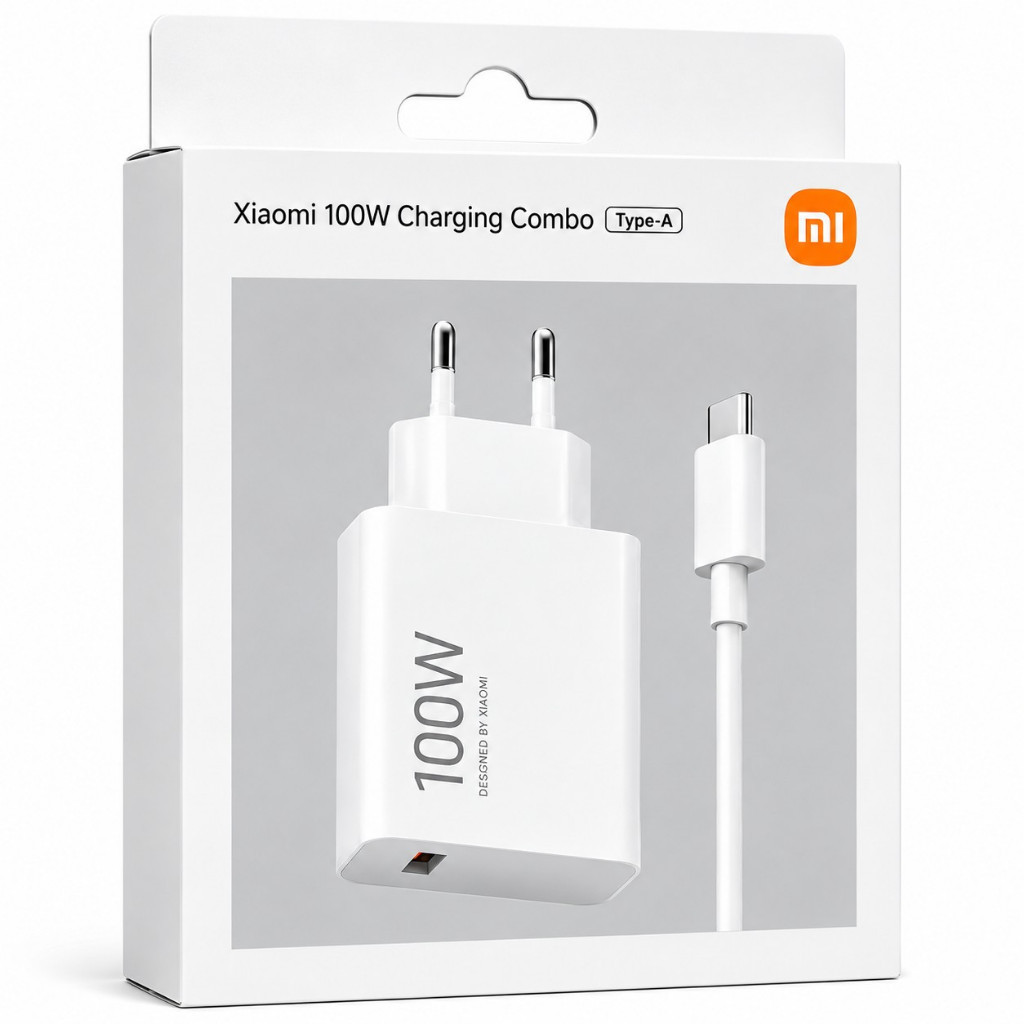 Carregador Xiaomi Turbo 100W GaN USB-A com Cabo USB-C de 1 Metro