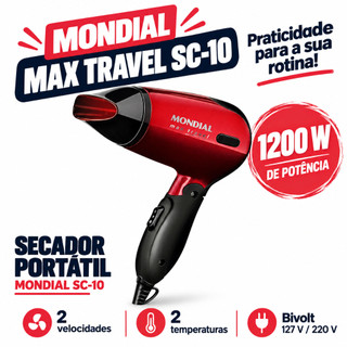 Secador De Cabelos Mondial Max Travel Sc-10