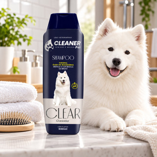 Shampoo para Cachorro Branqueador 500ml Shampoo Clareador para Cachorro Branco Shampoo Pet Pelo Branco UP Clean Cleaner