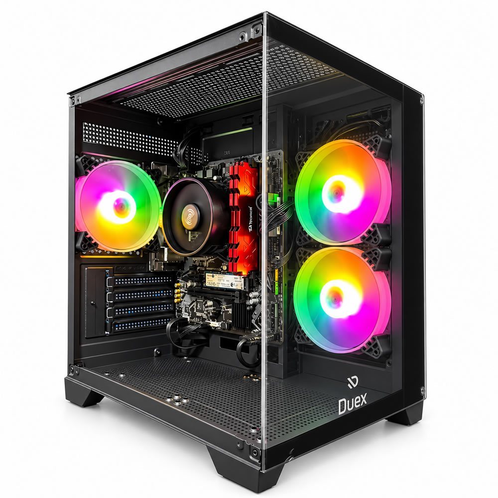CPU Gamer AMD Ryzen 7 5700G 32GB DDR4 RGB SSD NVMe 1TB Fonte 600W Gabinete RGB 3 Fans Aquario