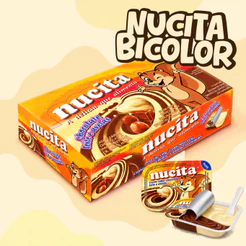 Creme Avelã Chocolate Bicolor 480g C/48unidades 10g Nucita Docinho Infantil