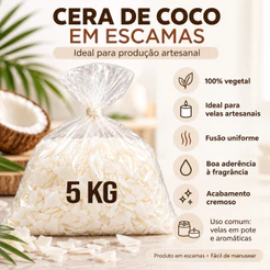 5 Kgs Cera Vegetal De Coco Em Escamas Pronta Para Uso Para Velas Decorativas