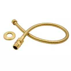 Engate Corrugado FXF C/ Niple Porca Inox 60 CM Dourado