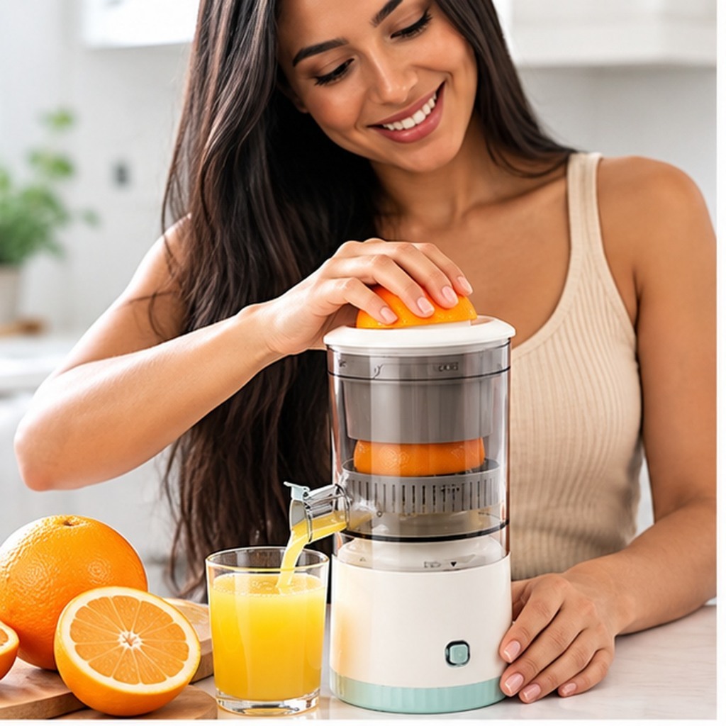 Espremedor de Frutas Eletrico Portatil Sem Fio Recarregavel USB Extrator de Suco Laranja.HOME