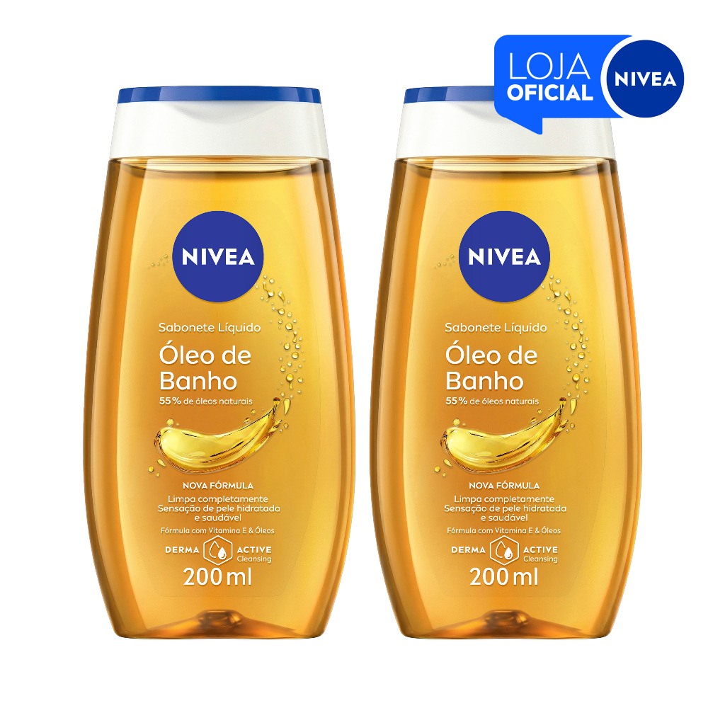 KIT - NIVEA Sabonete Líquido Óleo de Banho 200ml - 2 unidades