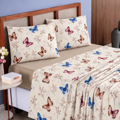 Jogo de Lençol Casal Queen 400 Fios Com Elástico 4 Peças Cama Box Super Queen - Toque Extra Macio - Anti Bolinha