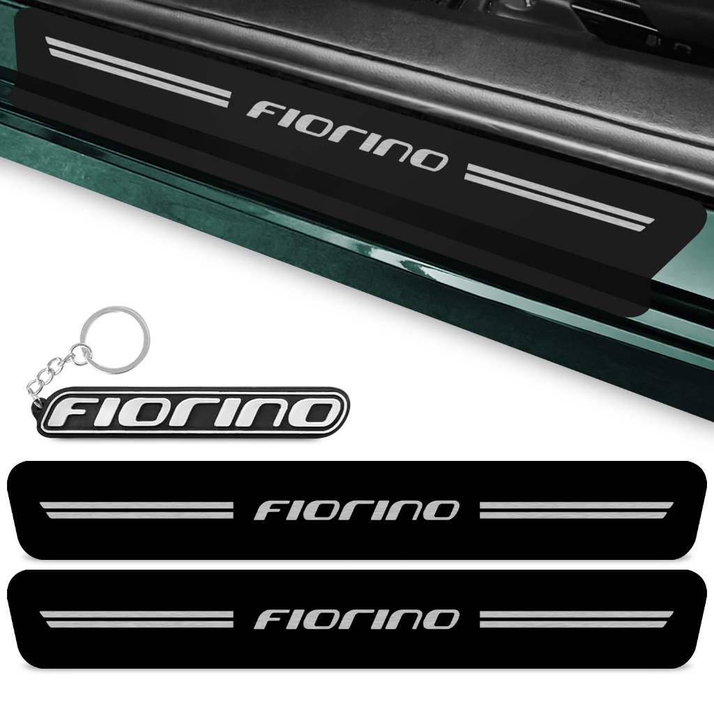 Kit Soleira Adesivo 2 Portas Carro Fiorino Vinil Chaveiro Protetor Proteção