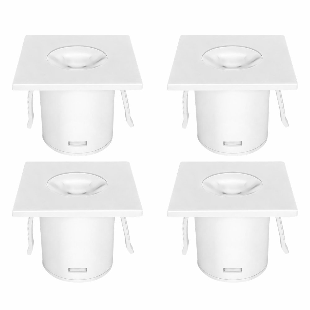 Kit 4x Spot Balizador 1W 3000K Bivolt Mini Embutido para Móveis