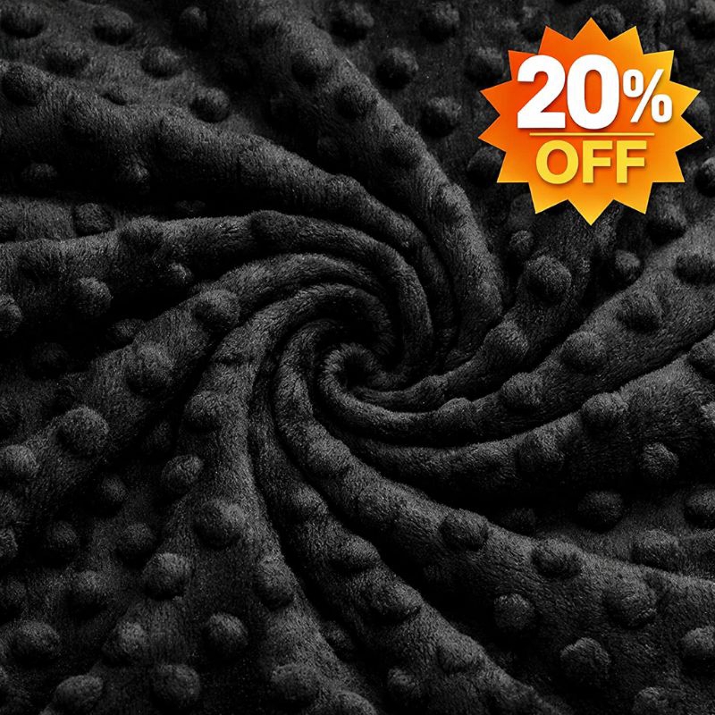 Tecido Fleece Dots Preto - 1 Metro x 1.60m - 100% Poliéster - PROMOÇÃO 20% OFF!