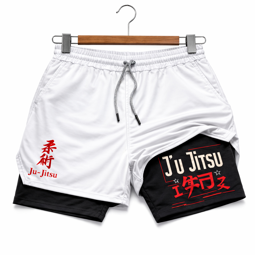 Short Duplo Masculino Jiu Jitsu Compressão Academia Treino Luta MMA Esportivo Premium em Oferta na Shopee