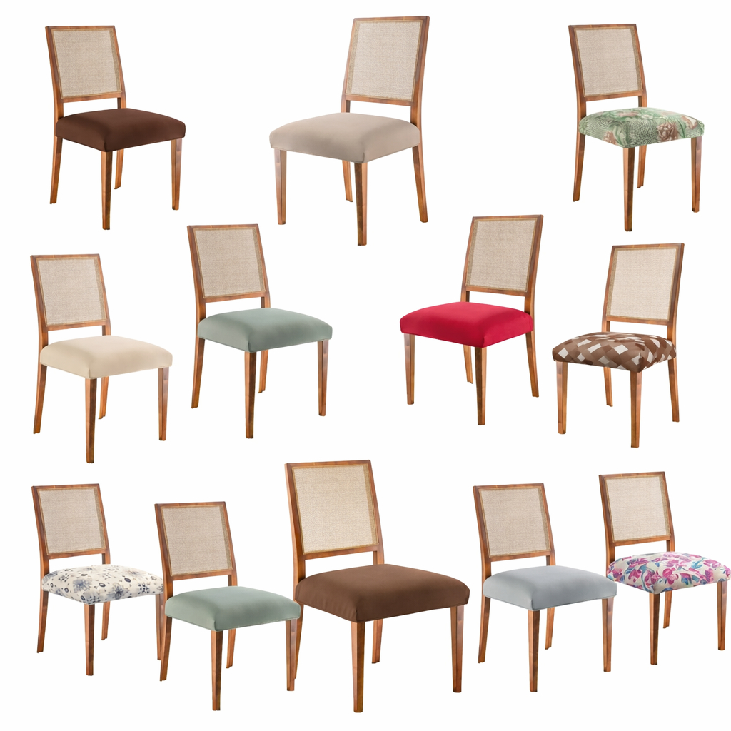 KIT 4 CAPAS PARA ASSENTO DE CADEIRA LISAS MALHA