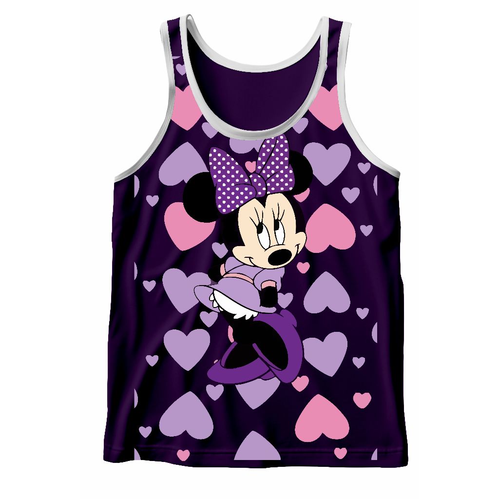 Camiseta Regata sem manga Poliéster Minnie Roxa