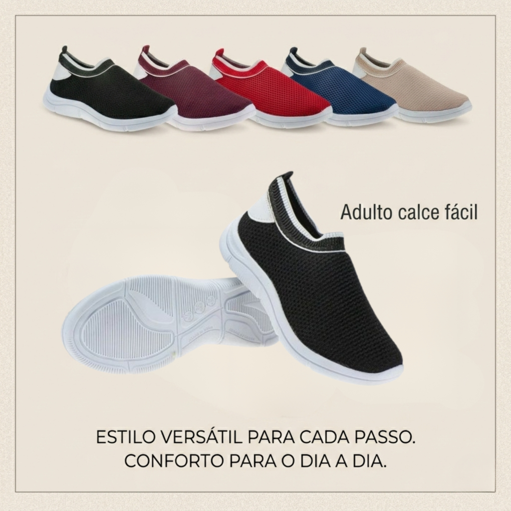 Tênis Feminino e Masculino Adulto Calce Fácil Estiloso Promoção