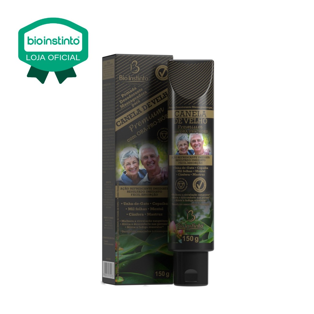 02 UN CANELA DE VELHO PREMIUM 150g Bio Instinto Creme Corporal massageador
