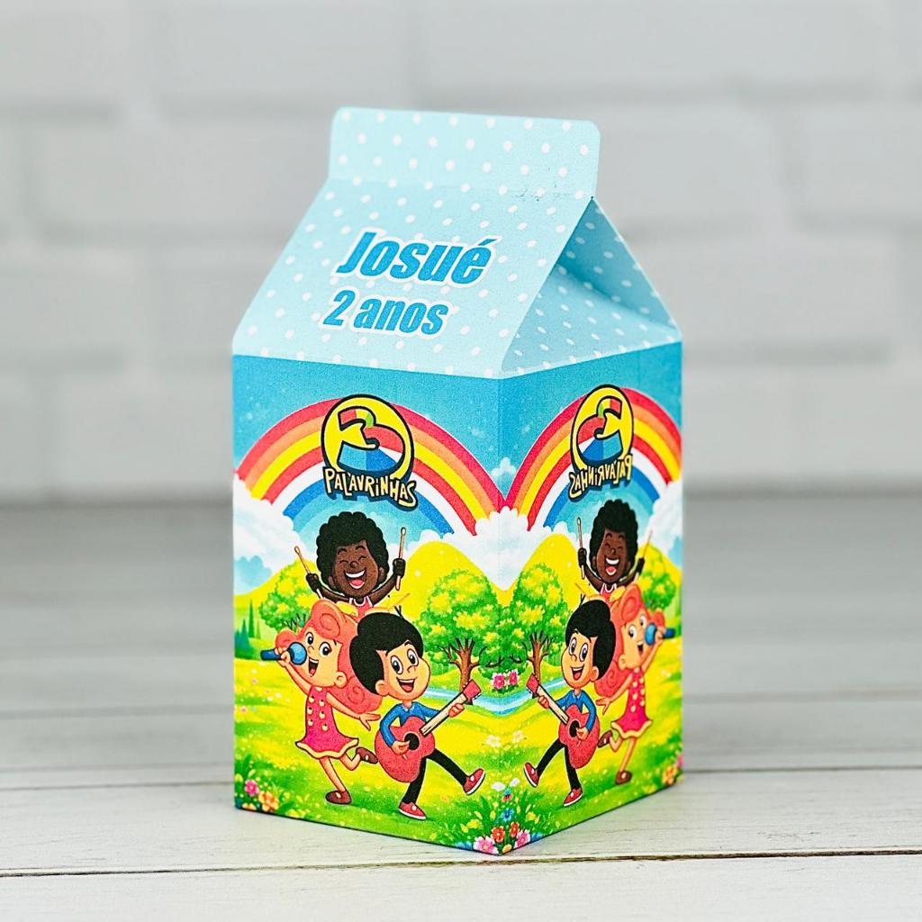 Caixinha 3 Palavrinhas | Caixa Milk Personalizada Com Nome | Mimos Aniversário Lembrancinhas Personalizados Kit Festa
