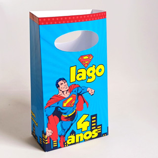 Sacolinha Personalizada Super man/ sacolinha surpresa/ lembrancinha PEGUE E MONTE