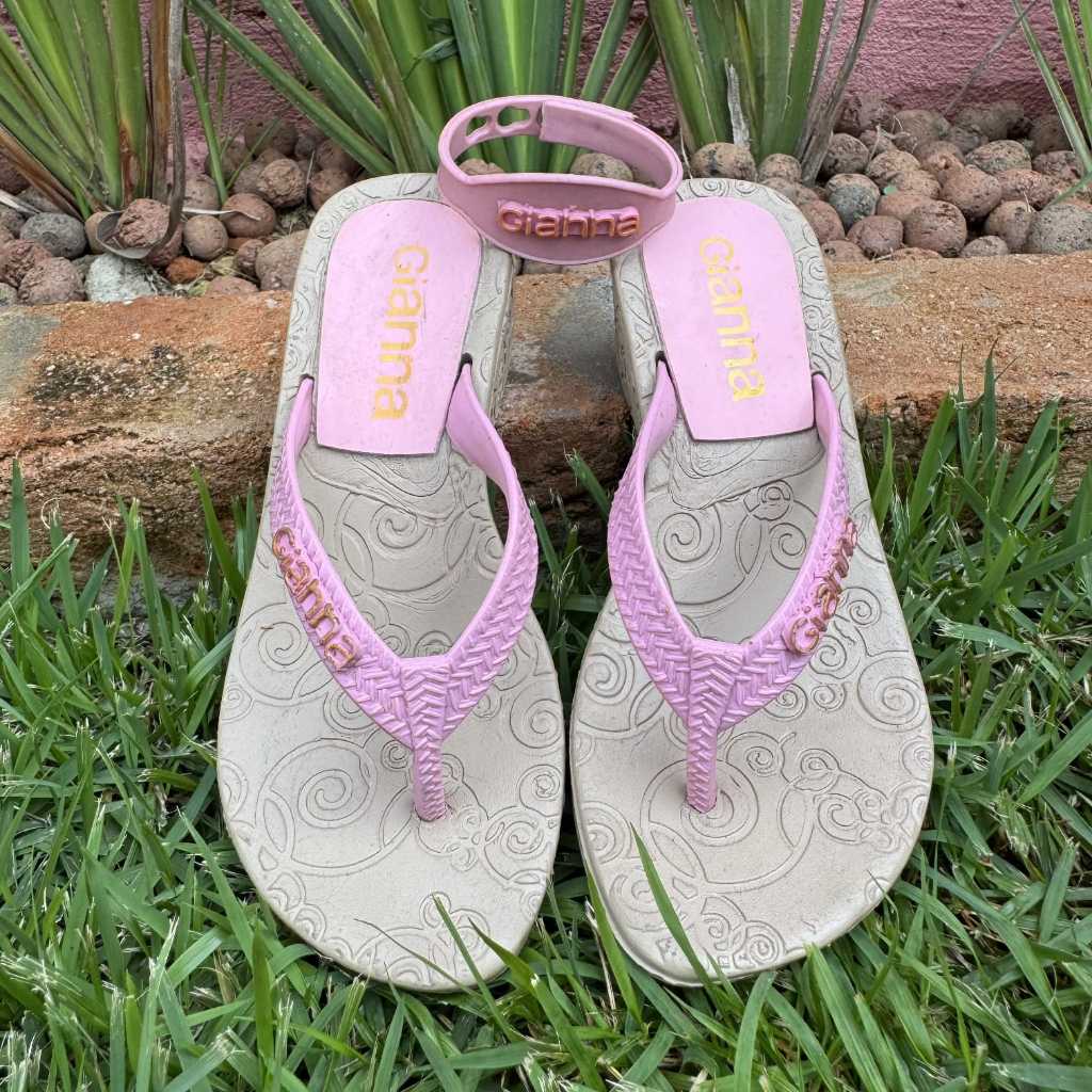 sandália feminina antiderrapante salto anatómico infantil com pulseira