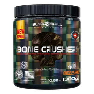 Pré Treino Bone Crusher 300g (Nova Fórmula Concentrada) - Black Skull em Oferta na Shopee
