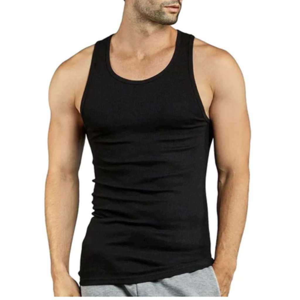 Regata Masculina Canelada Americano Justa Básico Preta Branca em Oferta na Shopee