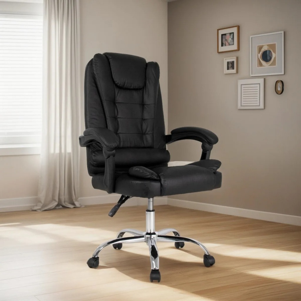 Cadeira De Escritório Presidente Preto Tecido