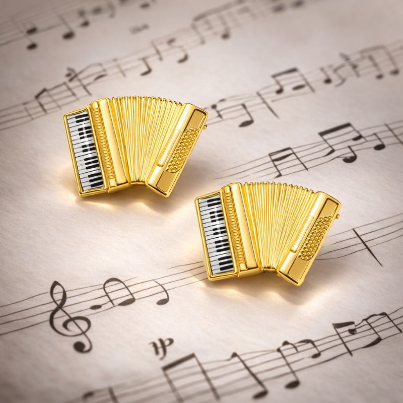 Prendedores de partituras luxo modelo Acordeon com flash de ouro 2 unidades