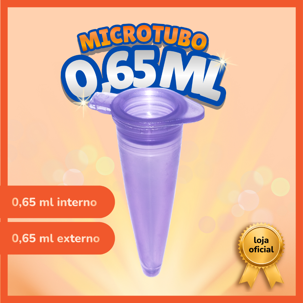 Microtubo Cônico 0,65 Interno e Externo Lilás 1000 Unidades