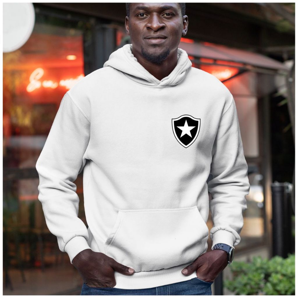 Moletom Canguru Unissex Blusa De Frio Com Capuz Casaco Botafogo Futebol
