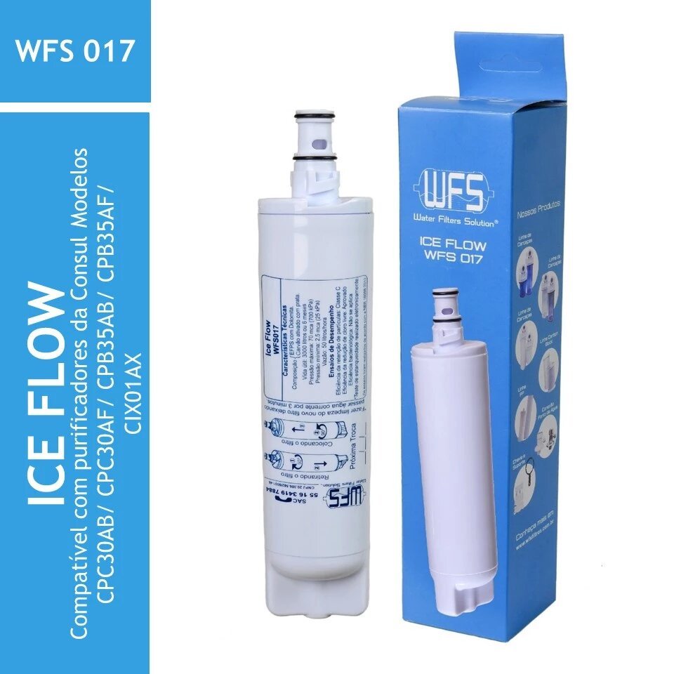 Filtro De Água Para Purificador Consul Facilite CPC30AB CPC30AF CPB35AB CPB35AF CIX01AX (WFS 017 Ice Flow)