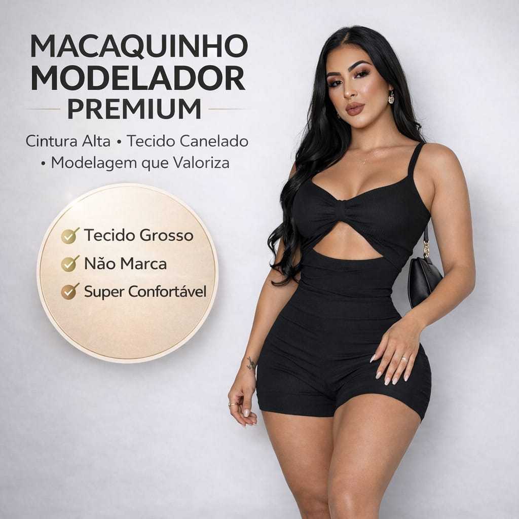 Macaquinho Curto Alça Fina Modelagem Justa Look Blogueira Moda Fitness.