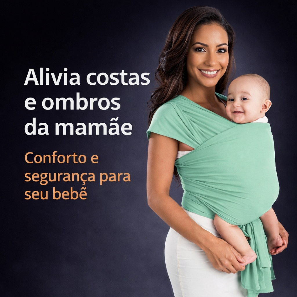 Baby Sling Wrap 100% Algodão | Liberdade e Conforto para Mamãe e Bebê
