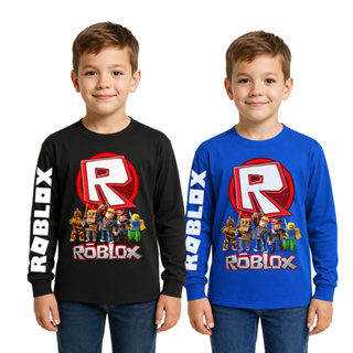 Camiseta Manga Longa Roblox Com Detalhe no Braço 100% Algodão em Oferta na Shopee