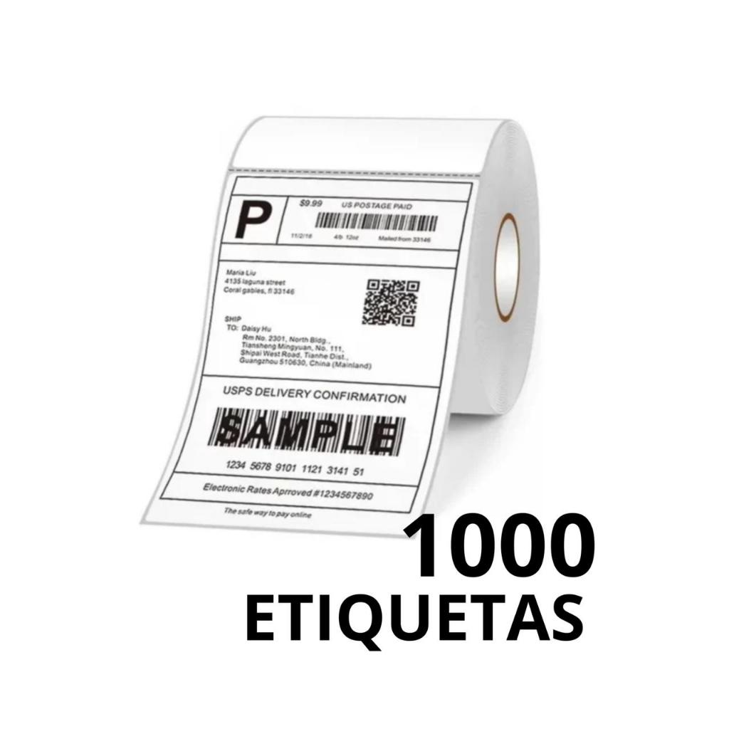 Rolo 1000 Etiqueta Térmica 100x150 10x15 Papel Adesivo Serrilha Não Usa Ribbon ECommerce Masterprint