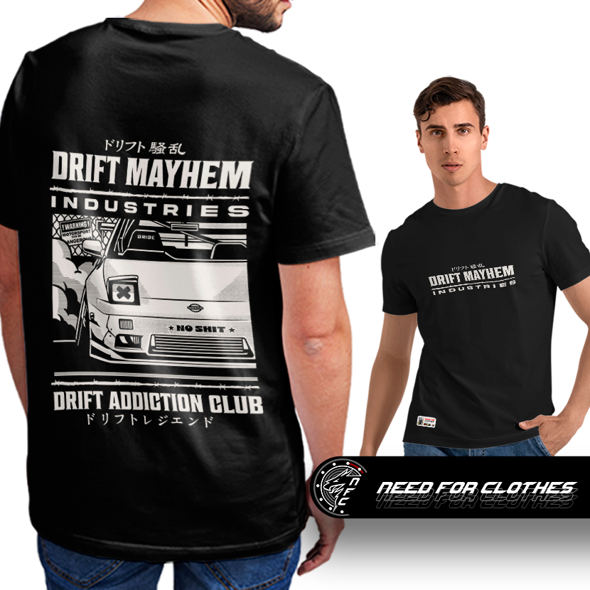 Camiseta Drift Mayhem Nissan 240SX S13 JDM Culture Turbo Drift Addiction Club
