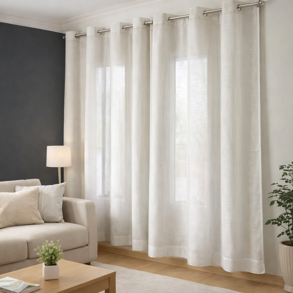 Cortina de Linho Rústico Elegante 2,80 x 2,30 para Varão 2m