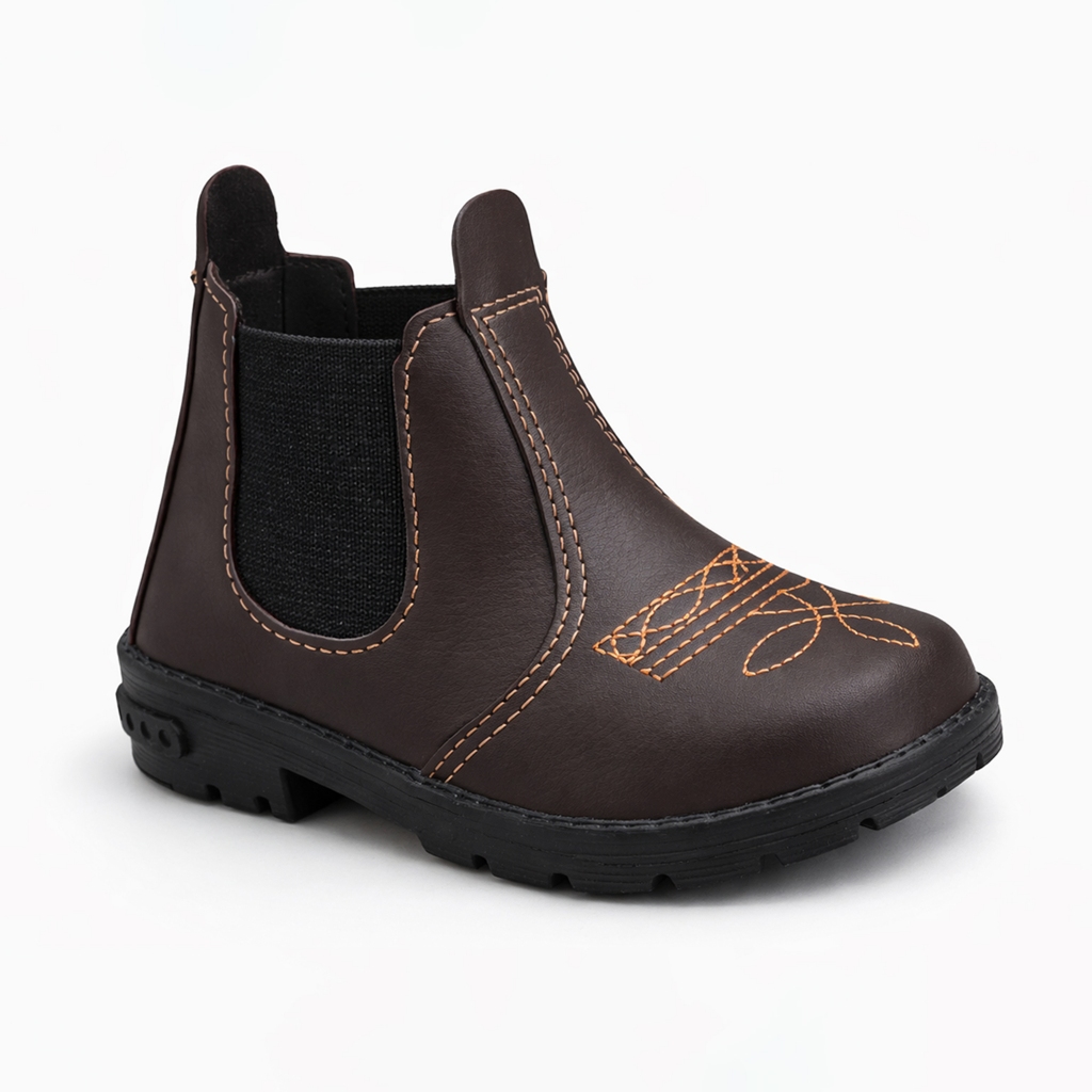 Botinha Infantil Country Bordada Botina Coturno Confortável Bota Rodeio Menino Menina