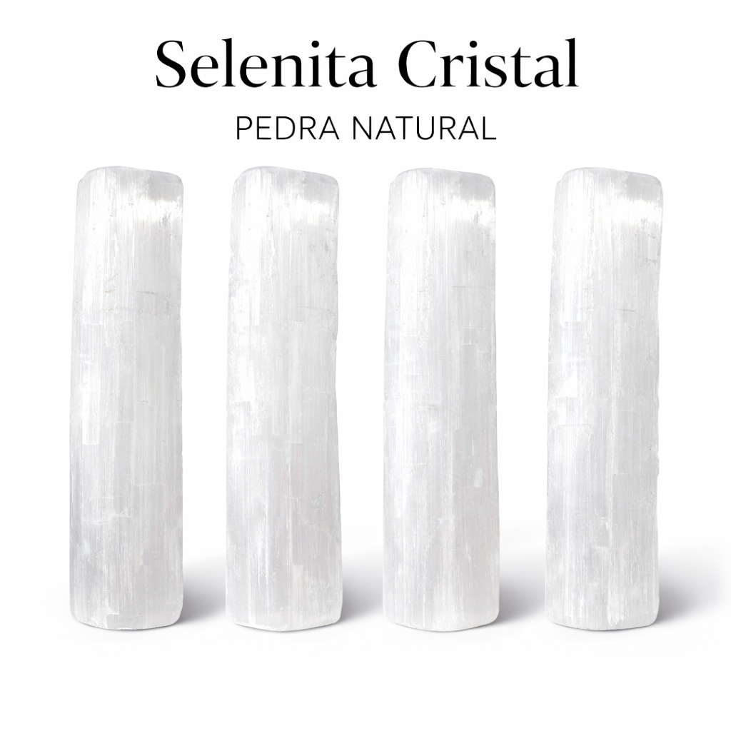 Selenita Cristal Pedra Branca Natural até 5cm Purificação Limpeza Energética Proteção Espiritual Paz Bem Estar