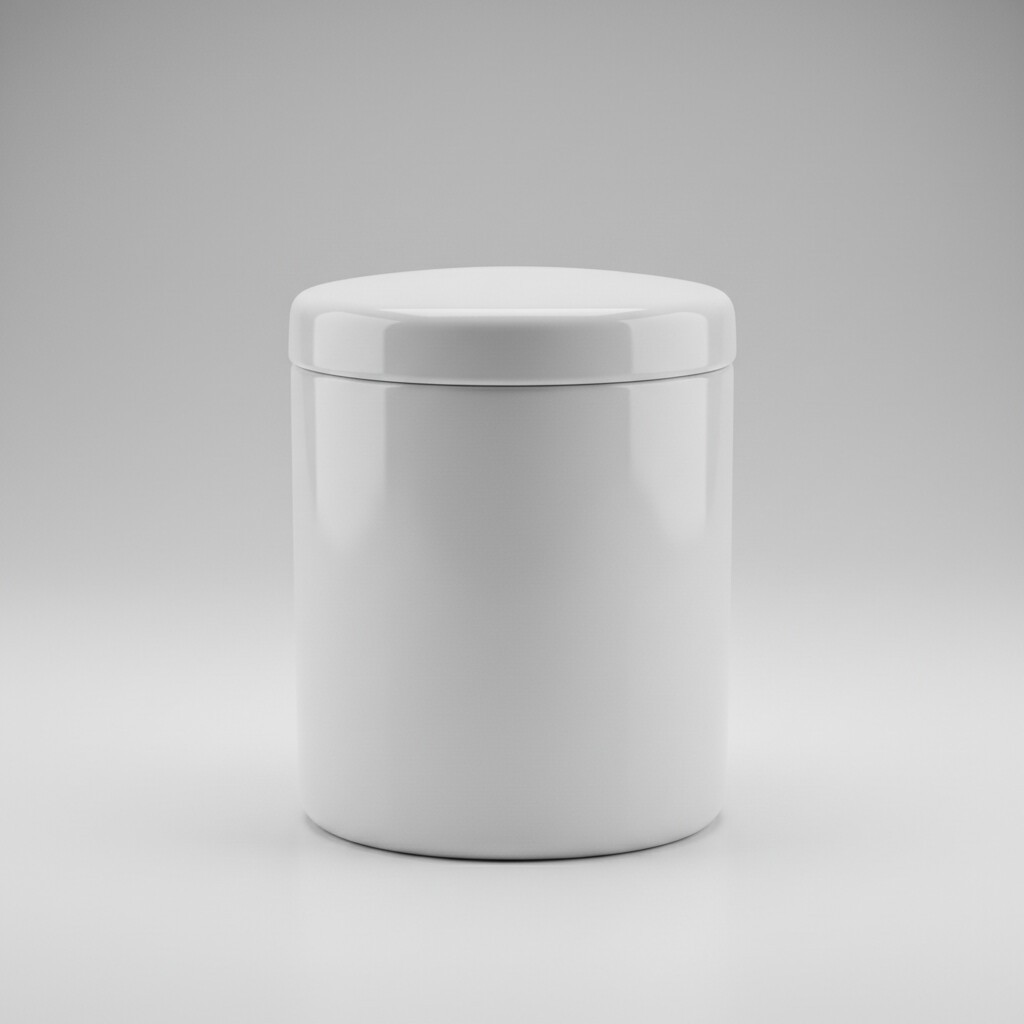 Kit Higiene Bebê - Pote Maior Porcelana com tampa - Branco,VAI AO FORNO E MICRO ONDAS