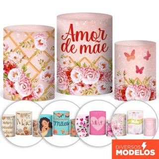 Capa Cilindro Decoração Dia das Mães Em Tecido Sublimado Trio Veste Fácil para Festa em Oferta na Shopee