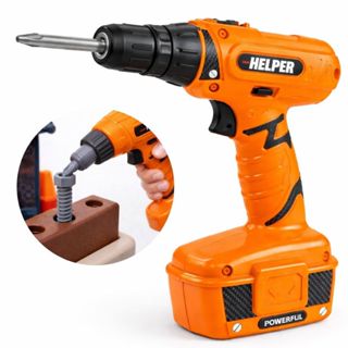 Ferramenta Infantil Parafusadeira Brinquedo Pilha Gira de Verdade em Oferta na Shopee