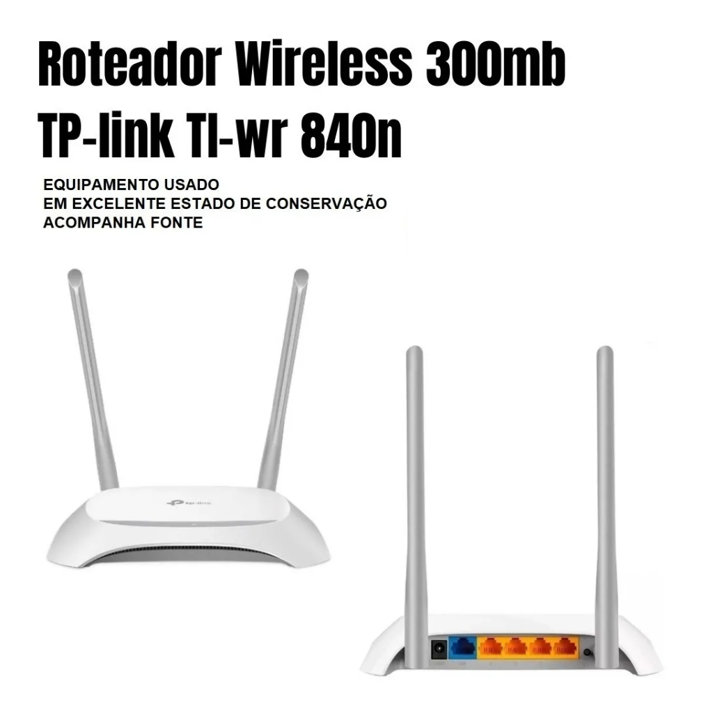 Roteador Wireless 300mb Tp-link Tl-wr840n (Usado)