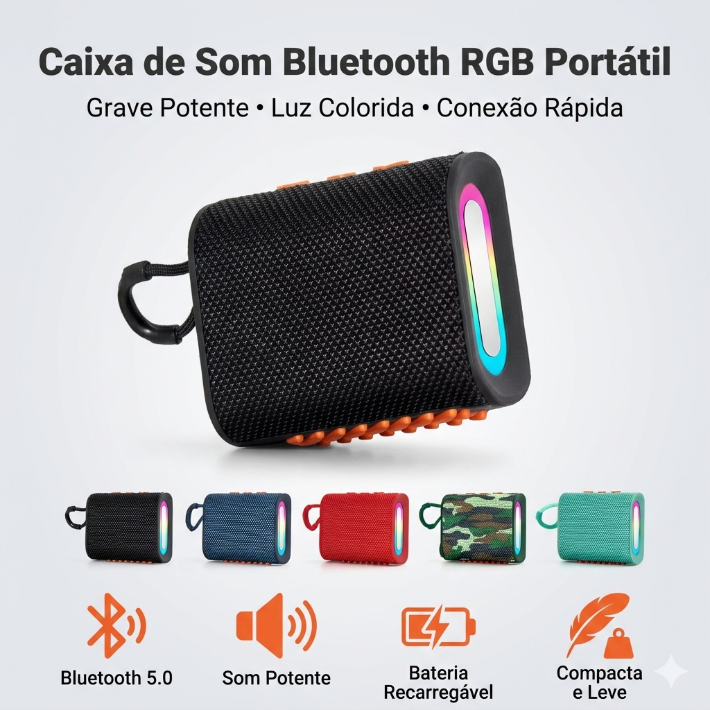 Caixa De Som Bluetooth Portátil À Prova D 'Água Com Bateria Esportiva em Oferta na Shopee