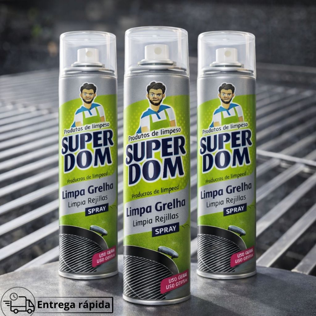 Kit 3 Limpa Grelha Churrasqueira Spray 250ml Cada Extra Forte Desengordurante Grelha de Fogão