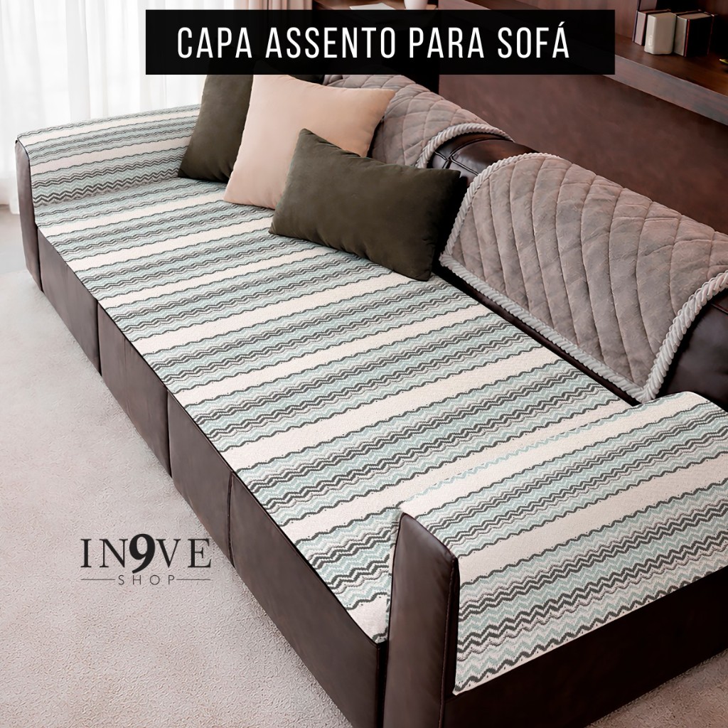 Proteção para Assento de Sofá  Premium 100% Algodão Capa Lavável a Máquina - Sala Cama Quarto
